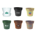 Round Plastic Flower Pot with Attachable Saucer (4")